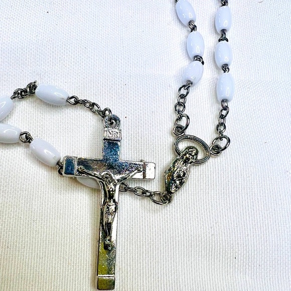 Rosary white and silver - Picture 4 of 5